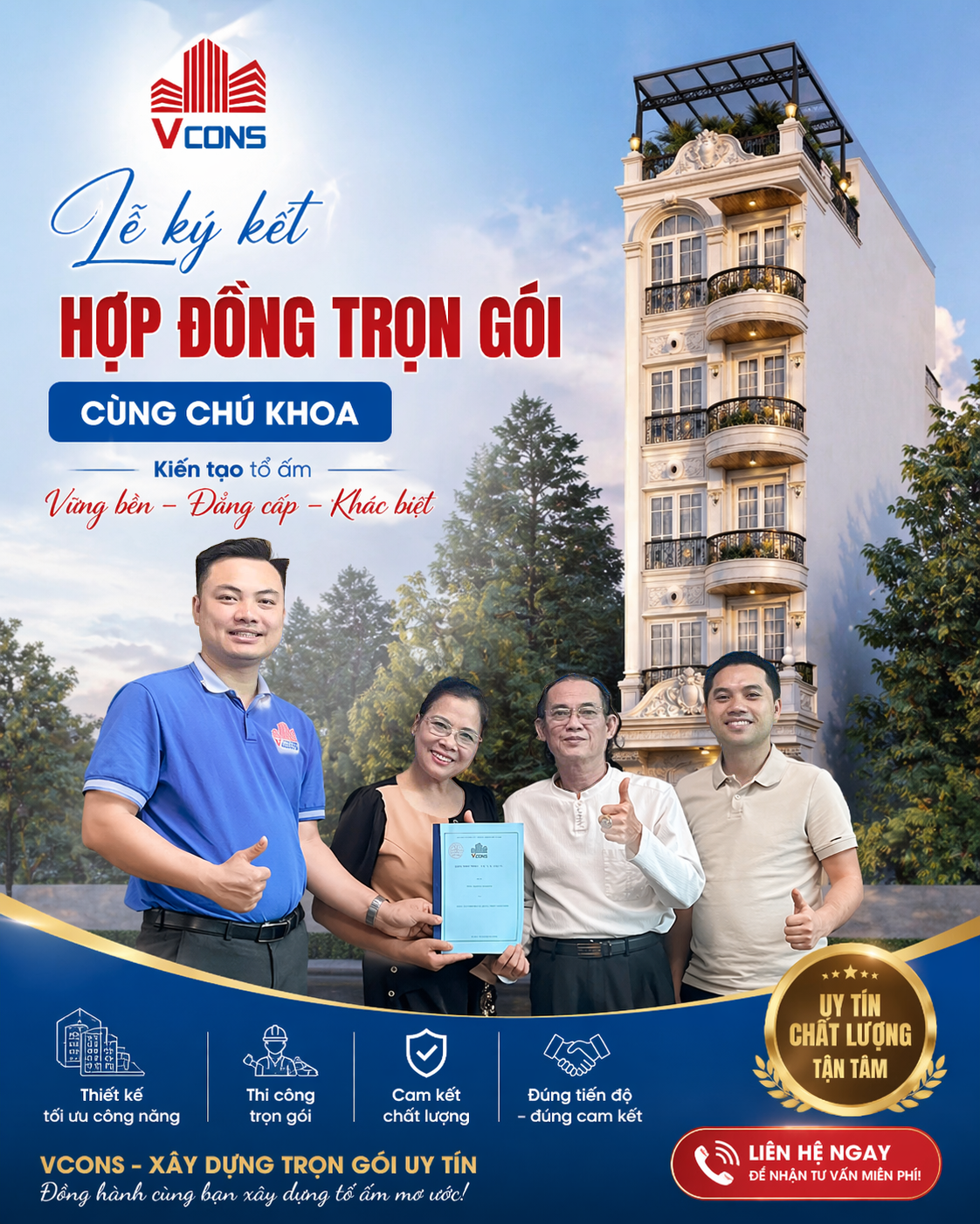 CHỐT HỢP ĐỒNG 860M² SÀN TẠI CẦU GIẤY – VCONS KHẲNG ĐỊNH TÍN