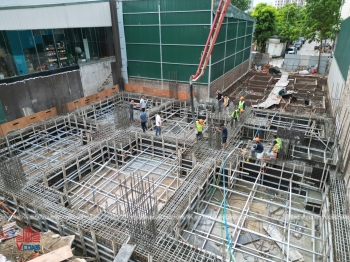 ĐỔ BÊ TÔNG MÓNG CÔNG TRÌNH TRỤ SỞ CÔNG TY BULONG NAM HẢI
