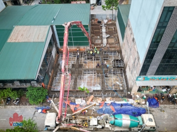 ĐỔ BÊ TÔNG MÓNG CÔNG TRÌNH TRỤ SỞ CÔNG TY BULONG NAM HẢI