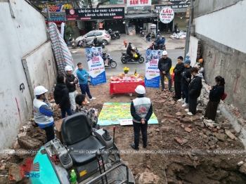 Thi công cọc khoan nhồi nhà 7 tầng 1 bán hầm tại Hà Nội – Giải pháp nền móng vững chắc từ VCONS